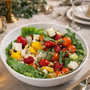 Strawberry Feta Power Salad with Fresh Greens